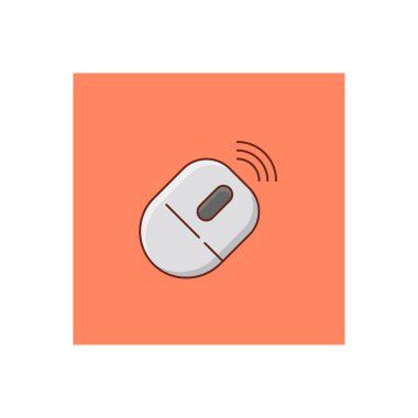 Şeffaf bir arkaplan üzerinde fare kablosuz vektör çizimi. Konsept ve grafik tasarımı için vektör çizgisi düz simgesi.