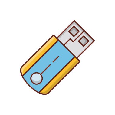 Saydam bir arkaplan üzerinde usb vektör illüstrasyonu. Konsept ve grafik tasarım için vektör çizgisi düz simgesi. 