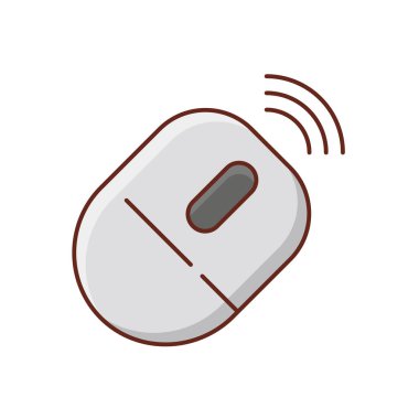 Şeffaf bir arkaplan üzerinde fare kablosuz vektör çizimi. Konsept ve grafik tasarımı için vektör çizgisi düz simgesi.