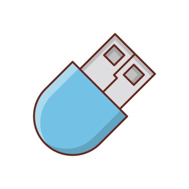 Saydam bir arkaplan üzerinde usb vektör illüstrasyonu. Konsept ve grafik tasarım için vektör çizgisi düz simgesi. 