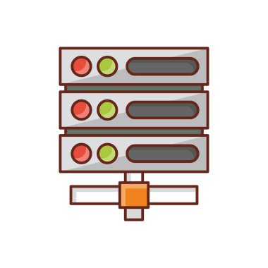 Şeffaf bir arkaplan üzerinde sunucu ağ vektör illüstrasyonu. Konsept ve grafik tasarım için birinci sınıf kalite semboller. vektör çizgisi düz simgesi.