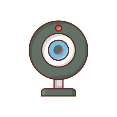 Saydam bir arkaplan üzerinde web cam vektör illüstrasyonu. Konsept ve grafik tasarım için vektör çizgisi düz simgesi. 