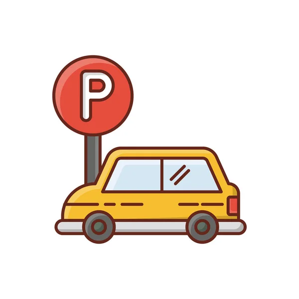 Векторная Иллюстрация Парковки Автомобиля Прозрачном Фоне Премиум Символы Качества — стоковый вектор