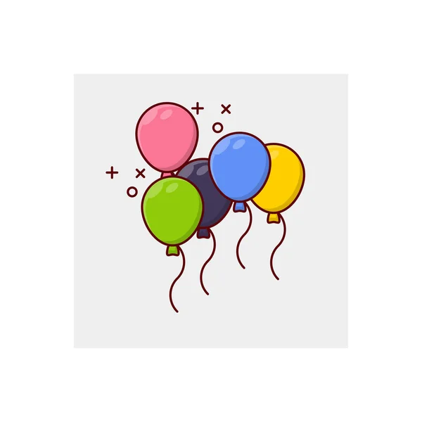 Balloons Vector Illustration Transparent Background Premium Quality Symbols Vector Line — Stock vektor