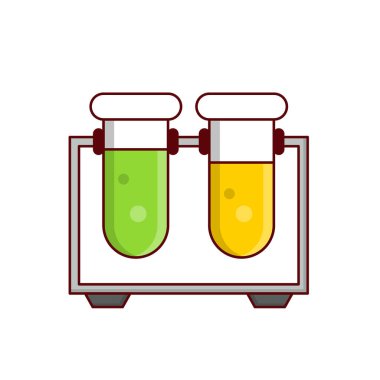 Şeffaf bir arkaplan üzerinde test tübü vektör çizimi. Konsept ve grafik tasarım için vektör çizgisi düz simgesi.