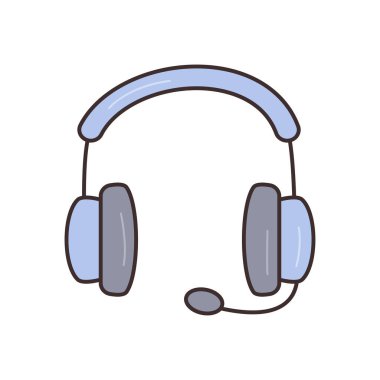 Şeffaf bir arkaplan üzerinde kulaklık vektör çizimi. Konsept ve grafik tasarım için vektör çizgisi düz simgesi.