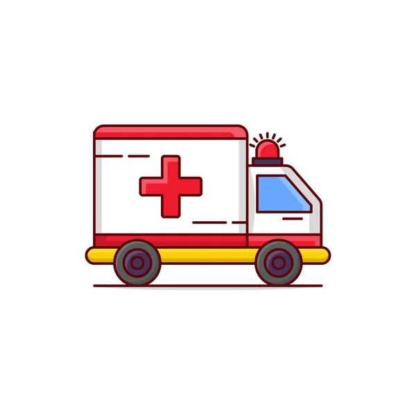 Ambulance Vektorové Ilustrace Průhledném Pozadí Prémiová Kvalita Symbolů Vektorová Čára — Stockový vektor