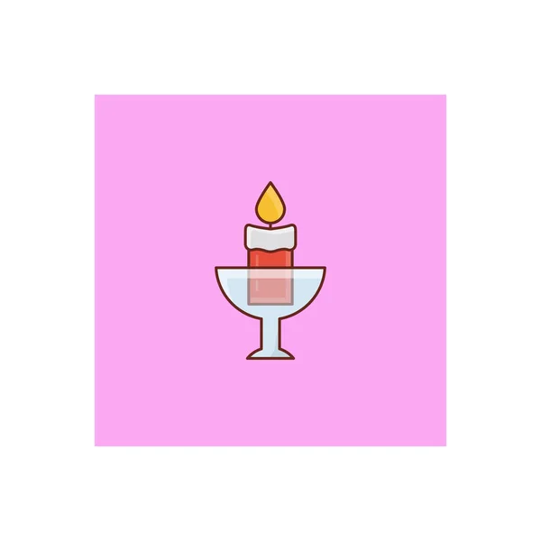 Свічка Векторна Ілюстрація Прозорому Фоні Символи Якості Премію Векторна Плоска — стоковий вектор