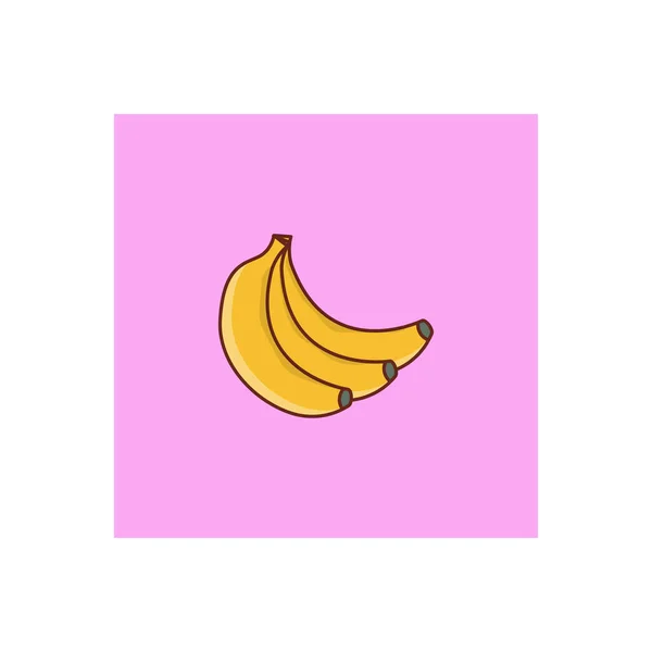 Ilustração Vetor Banana Fundo Transparente Ícone Liso Linha Syms Vector — Vetor de Stock