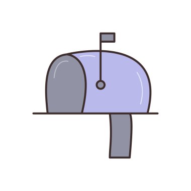 Şeffaf bir arkaplan üzerinde post box vektör illüstrasyonu. Konsept ve grafik tasarım için vektör çizgisi düz simgesi.