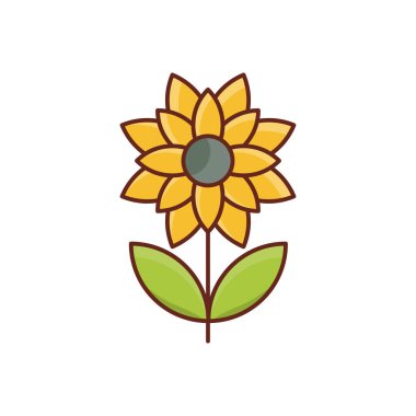 Şeffaf bir arkaplan üzerinde çiçek vektör çizimi. Konsept ve grafik tasarım için birinci sınıf kalite semboller..