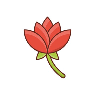 Şeffaf bir arkaplan üzerinde çiçek vektör çizimi. Konsept ve grafik tasarım için birinci sınıf kalite semboller.. 