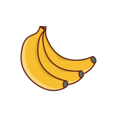 Şeffaf bir arkaplan üzerinde muz vektör çizimi. Konsept ve grafik tasarım için birinci sınıf kalite semboller..