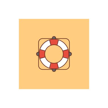 Şeffaf bir arkaplanda cankurtaran vektör çizimi. Konsept ve grafik tasarım için vektör çizgisi düz simgesi.