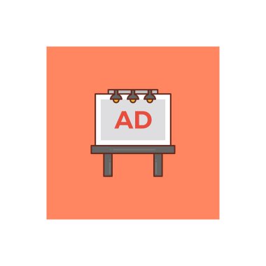 Saydam bir arkaplan üzerinde reklam panosu vektör illüstrasyonu. Konsept ve grafik tasarımı için vektör çizgisi düz simgesi.. 