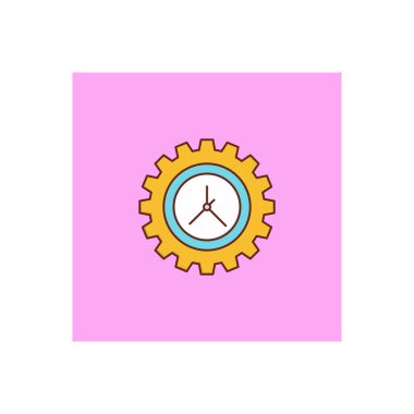 Şeffaf bir arkaplan üzerinde vektör illüstrasyonunu ayarlama süresi. Konsept ve grafik tasarım için vektör çizgisi düz simgesi.