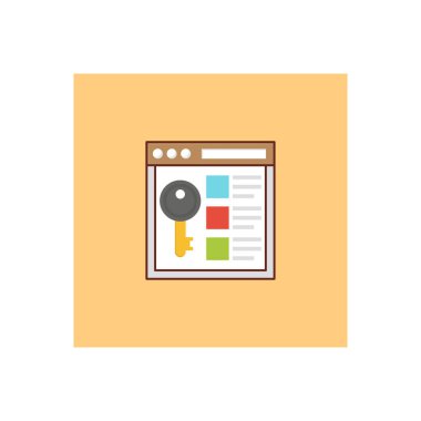 Şeffaf bir arkaplan üzerinde tarayıcı anahtar vektör çizimi. Konsept ve grafik tasarım için vektör çizgisi düz simgesi.