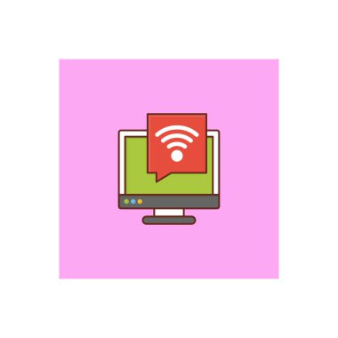 Şeffaf bir arkaplanda kablosuz vektör çizimi. Konsept ve grafik tasarım için vektör çizgisi düz simgesi.