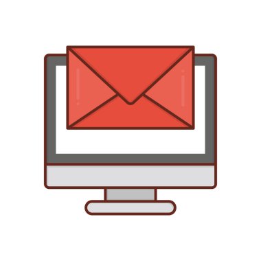 Şeffaf bir arkaplan üzerinde e-posta vektör çizimi. Konsept ve grafik tasarımı için birinci sınıf kalite semboller.. 