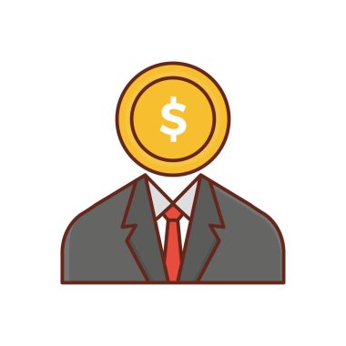 Şeffaf bir arkaplan üzerinde muhasebeci vektör çizimi. Konsept ve grafik tasarım için vektör çizgisi düz simgesi..