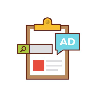 Şeffaf bir arkaplan üzerinde reklam vektör illüstrasyonu. Konsept ve grafik tasarım için vektör çizgisi düz simgesi.