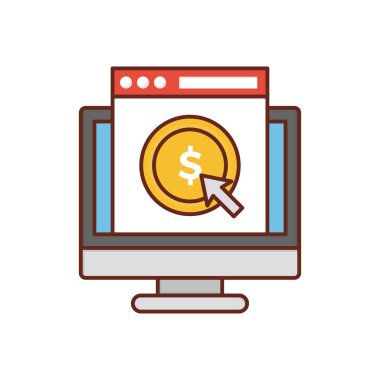 Şeffaf bir arkaplan üzerinde her tıklama vektör illüstrasyonuna öde. Konsept ve grafik tasarım için vektör çizgisi düz simgesi. 