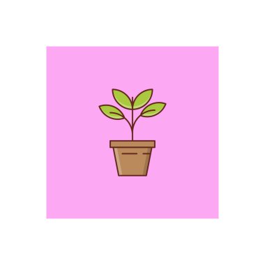 Şeffaf bir arkaplanda bitki yetiştirme vektörü çizimi. Konsept ve grafik tasarım için vektör çizgisi düz simgesi. 