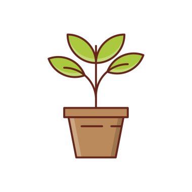 Şeffaf bir arkaplanda bitki yetiştirme vektörü çizimi. Konsept ve grafik tasarım için vektör çizgisi düz simgesi. 