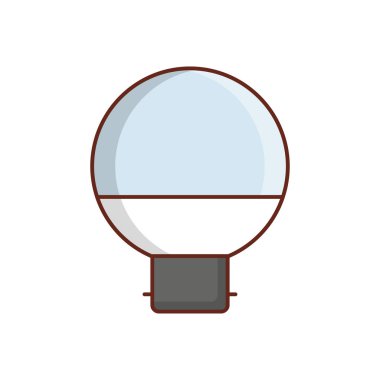 Şeffaf bir arkaplanda ampul vektör çizimi. Konsept ve grafik tasarımı için vektör çizgisi düz simgesi. 