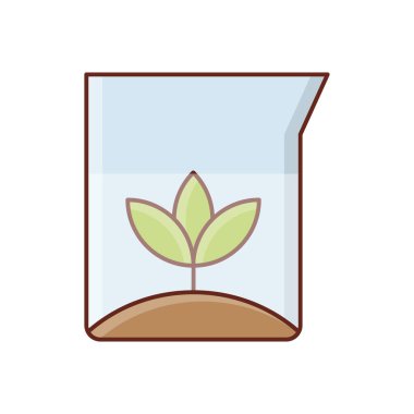 Şeffaf bir arkaplan üzerinde beher vektör çizimi. Konsept ve grafik tasarım için vektör çizgisi düz simgesi.. 