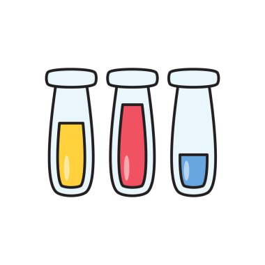 Şeffaf bir arkaplan üzerinde test tübü vektör çizimi. Konsept ve grafik tasarım için vektör çizgisi düz simgesi.