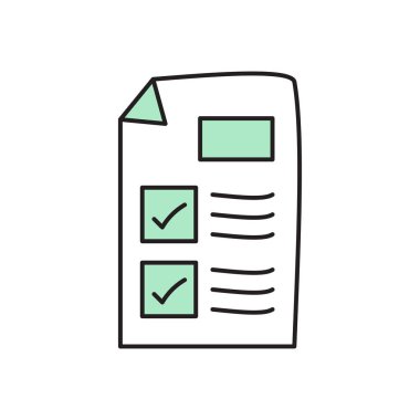 Şeffaf bir arkaplan üzerinde sayfa vektör illüstrasyonunu işaretle. Konsept ve grafik tasarım için vektör çizgisi düz simgesi.