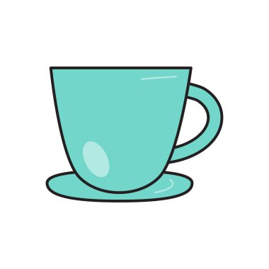 Saydam bir arkaplanda çay vektörü çizimi. Konsept ve grafik tasarım için vektör çizgisi düz simgesi..