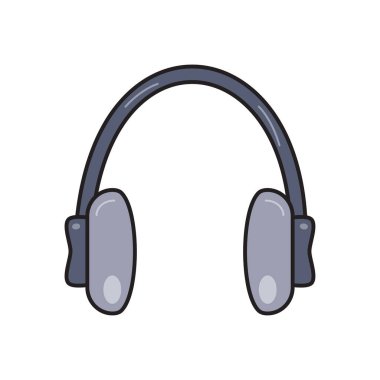 Şeffaf arkaplan üzerinde kulaklık vektör çizimi. Konsept ve grafik tasarım için vektör çizgisi düz simgesi..