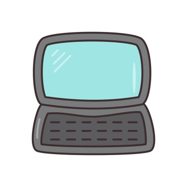 Şeffaf bir arkaplanda dizüstü bilgisayar vektör çizimi. Konsept ve grafik tasarım için birinci sınıf kalite semboller..