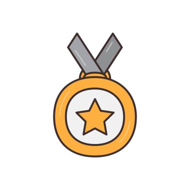 Şeffaf bir arkaplan üzerinde madalya vektör illüstrasyonu. Konsept ve grafik tasarım için birinci sınıf kalite semboller..