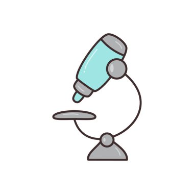Şeffaf bir arkaplanda mikroskop vektör çizimi. Konsept ve grafik tasarım için vektör çizgisi düz simgesi.