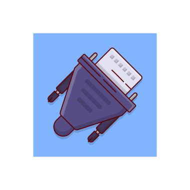 Şeffaf bir arkaplan üzerinde dvi kablo vektör çizimi. Konsept ve grafik tasarım için vektör çizgisi düz simgesi.