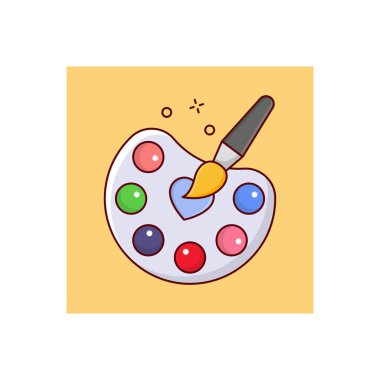 şeffaf bir arkaplan üzerinde renk paleti vektör illüstrasyonu. Konsept ve grafik tasarım için vektör çizgisi düz simgesi.