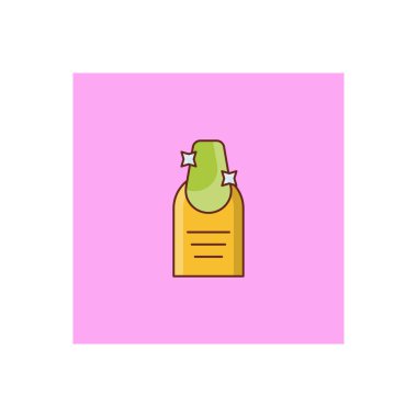 Saydam bir arkaplanda manikür vektör çizimi. Konsept ve grafik tasarım için vektör çizgisi düz simgesi. 