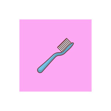 Şeffaf bir arkaplan üzerinde diş fırçası vektör çizimi. Konsept ve grafik tasarım için vektör çizgisi düz simgesi.  