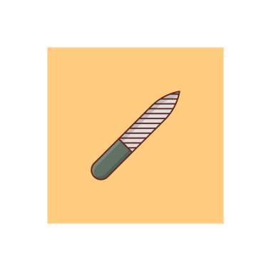 Saydam bir arkaplan üzerinde manikür araçları vektör gösterimi. Konsept ve grafik tasarım için vektör çizgisi düz simgesi.  