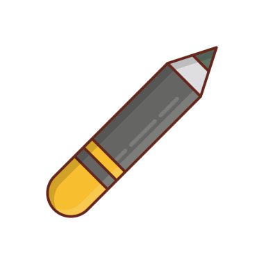 Şeffaf bir arkaplanda göz kalemi çizimi. Konsept ve grafik tasarım için vektör çizgisi düz simgesi.  