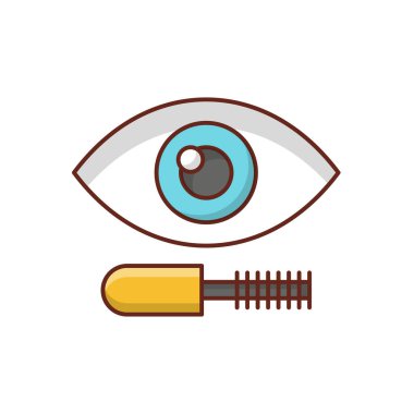 Şeffaf bir arkaplan üzerinde göz güzelliği vektör çizimi. Konsept ve grafik tasarım için vektör çizgisi düz simgesi. 