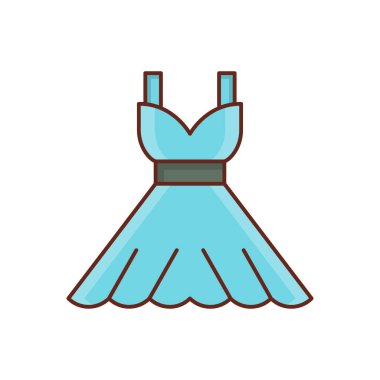 Şeffaf bir arkaplan üzerinde elbise vektör çizimi. Konsept ve grafik tasarım için birinci sınıf kalite semboller.. 