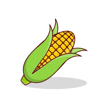 Şeffaf bir arkaplan üzerinde mısır vektör çizimi. Konsept ve grafik tasarım için mükemmel kalite semboller..