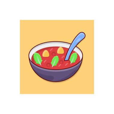 Şeffaf bir arkaplan üzerinde çorba vektörü çizimi. Konsept ve grafik tasarım için birinci sınıf kalite semboller..