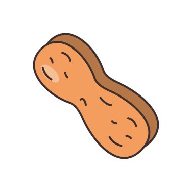 şeffaf bir arkaplan üzerinde fıstık vektör çizimi. Konsept ve grafik tasarım için vektör çizgisi düz simgesi..