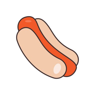 Saydam bir arkaplanda hotdog vektör çizimi. Konsept ve grafik tasarım için vektör çizgisi düz simgesi.