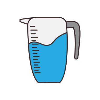 Şeffaf bir arkaplanda sürahi vektör çizimi. Konsept ve grafik tasarım için vektör çizgisi düz simgesi.